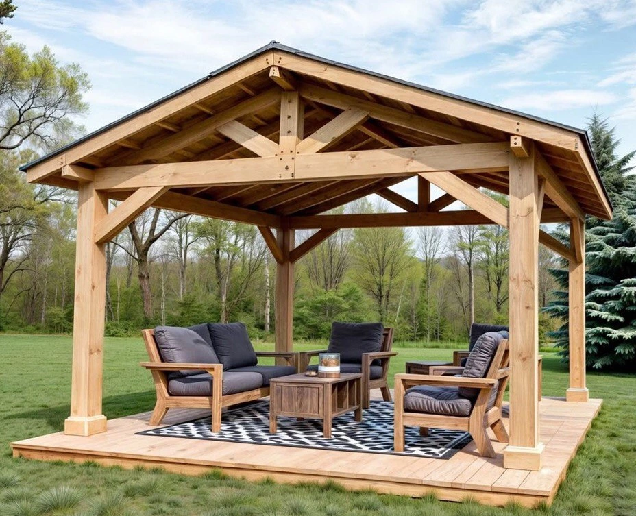 Struttura gazebo in legno massello